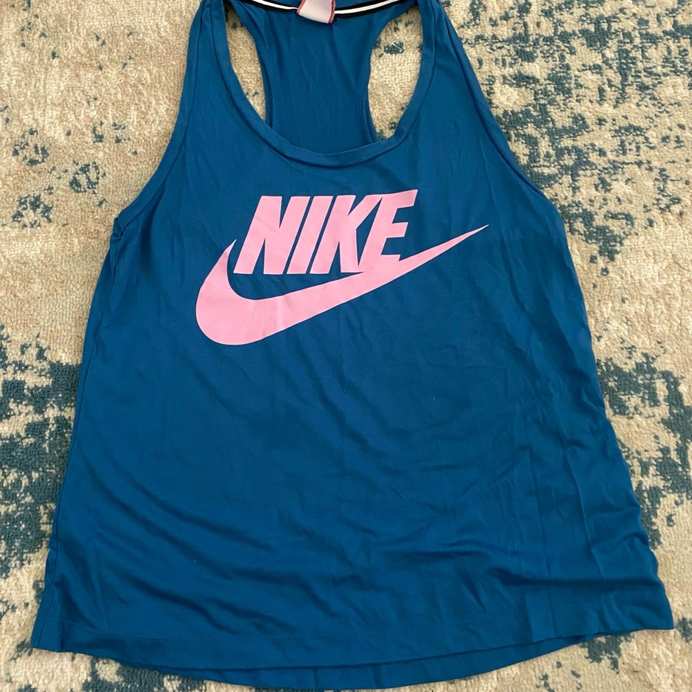 Blue cotton Nike tank top